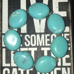 Bold Chunky Faux Turquoise Bracelet Quality!